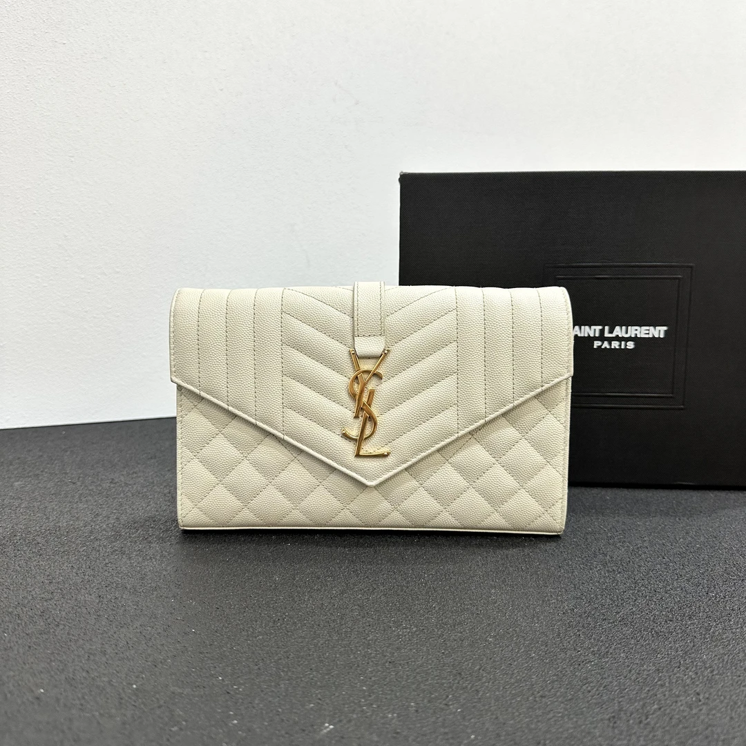 未使用 YSL/圣罗兰 壹所奢品/YSL 信封 鱼子酱  WOC 白金新款全新