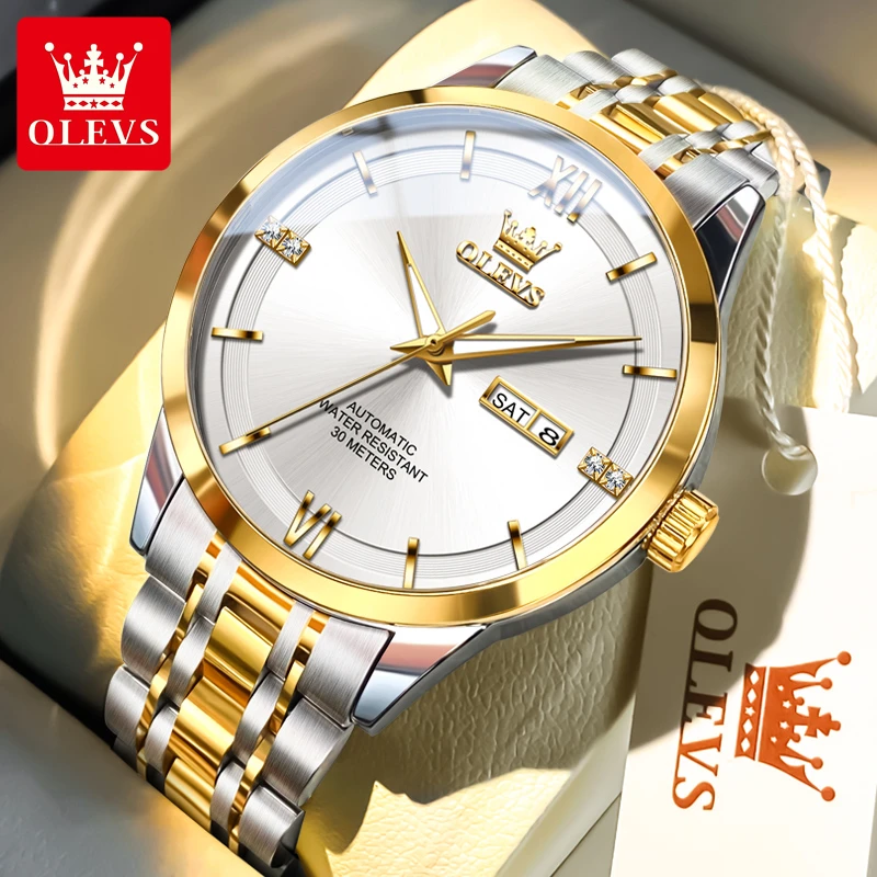 瑞士认证正品欧利时手表男士防水机械表男款全自动镂空商务风腕表