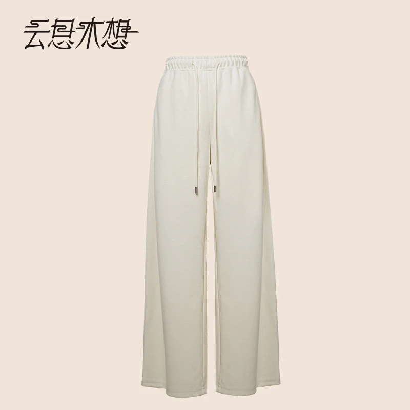 Ysimo-X云思木想 清风云暖 松紧腰抽绳羊绒桑蚕丝休闲裤14151