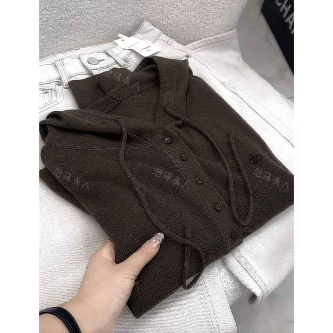 高级棕咖连帽」百搭轻便款~显瘦秋款帽衫设计感时尚宽松上衣女(58