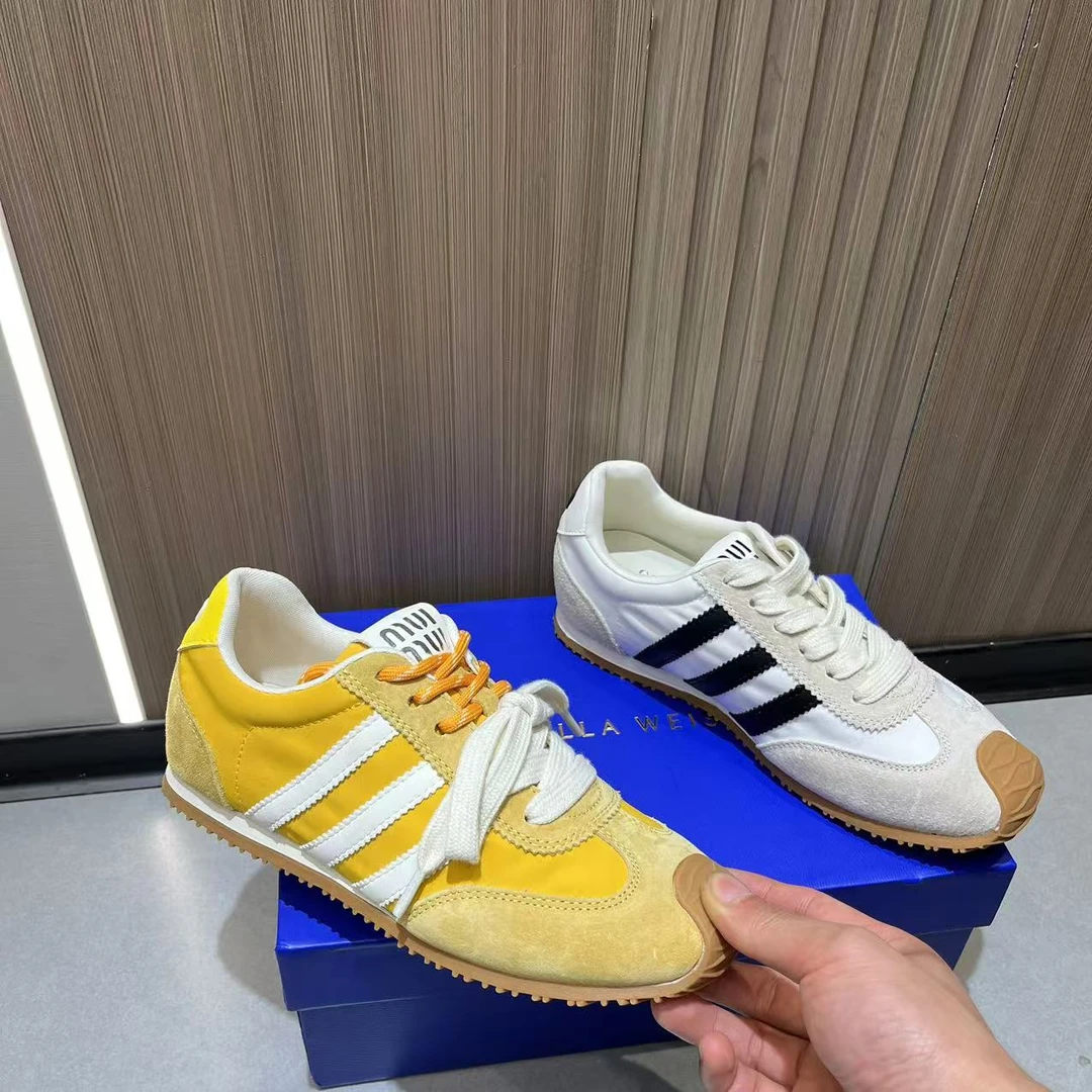 【春夏限定】网红鸳鸯鞋带珍珠链软底轻便韩版德训阿甘鞋女