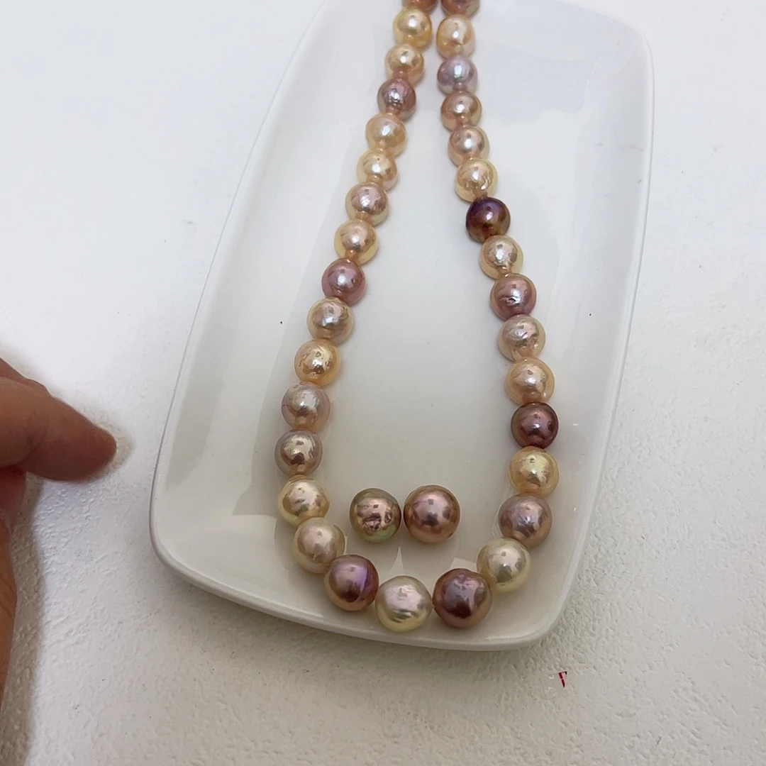 淡水珍珠项链银S925镶嵌李*～