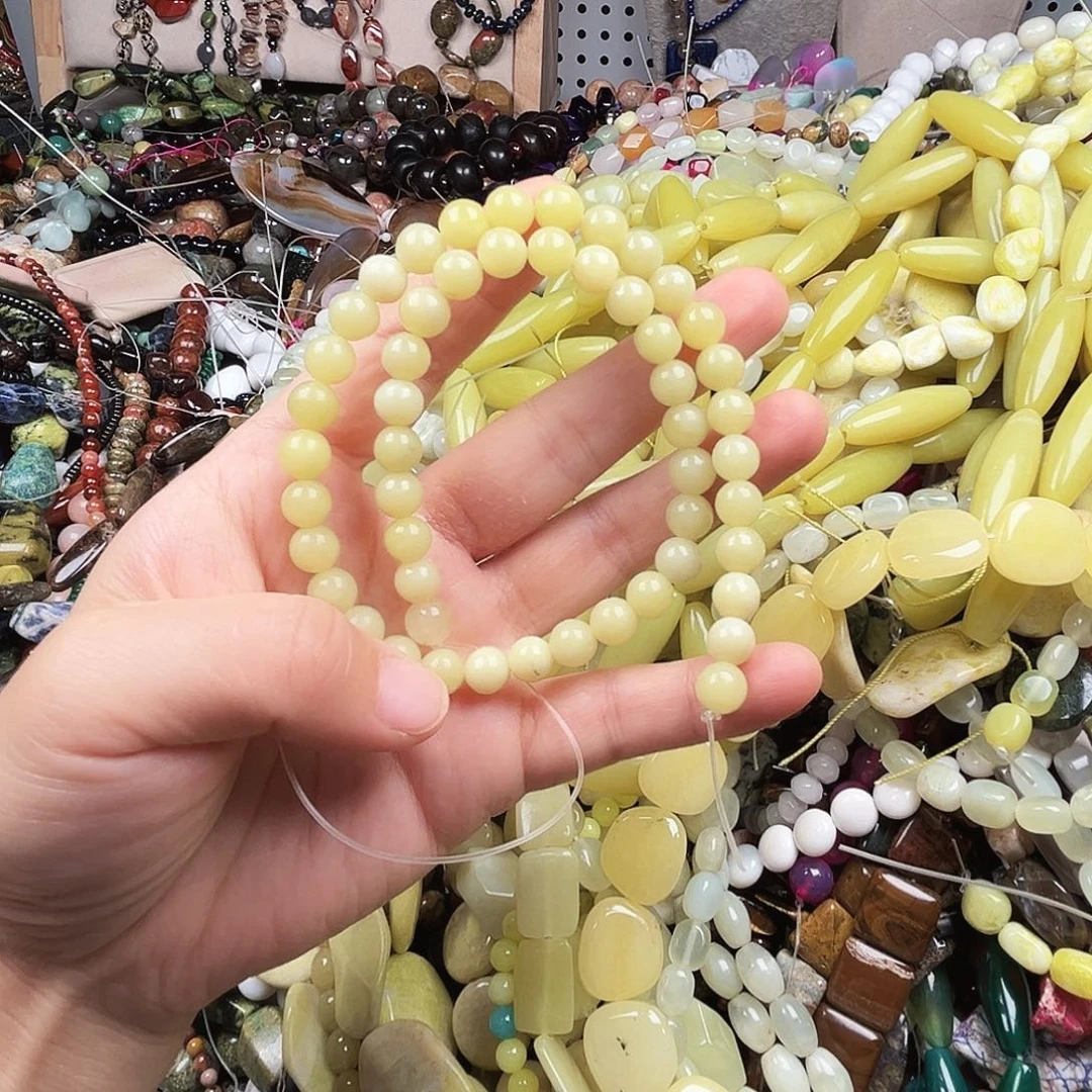 玛瑙/玉髓未镶嵌珠宝半成品卡8 柠檬玉