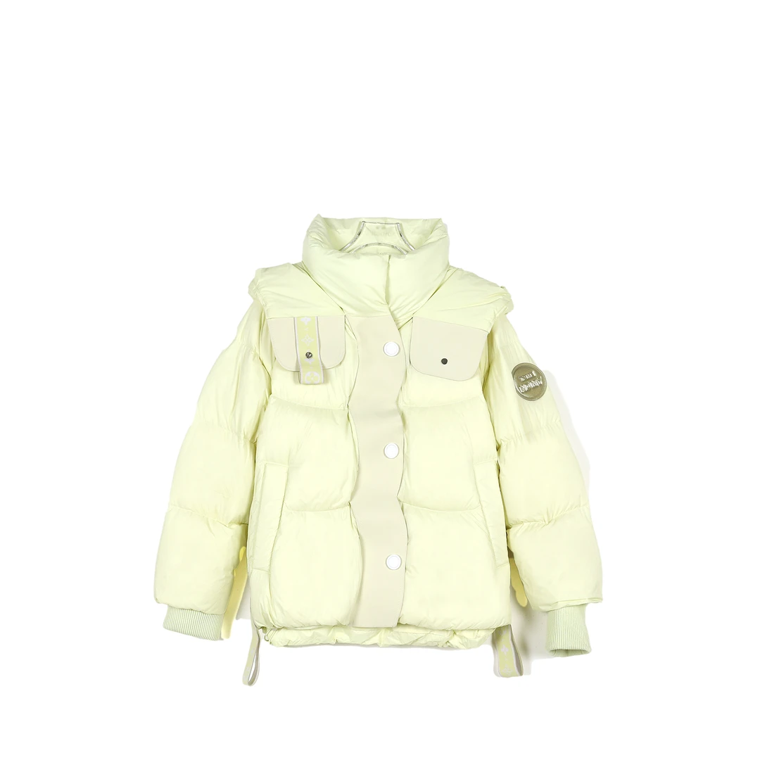 【千屿Sheila】鲨鱼齿拉链明星款连帽羽绒服E086