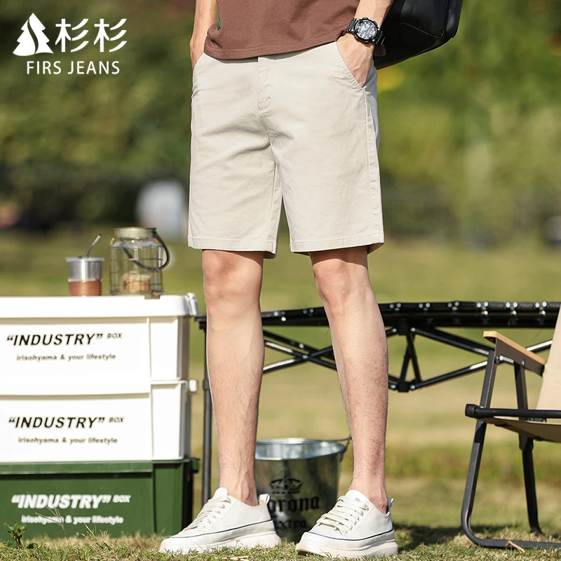 FIRS JEANS杉杉夏季透气直筒短裤男士薄款五分中裤百搭休闲裤男款