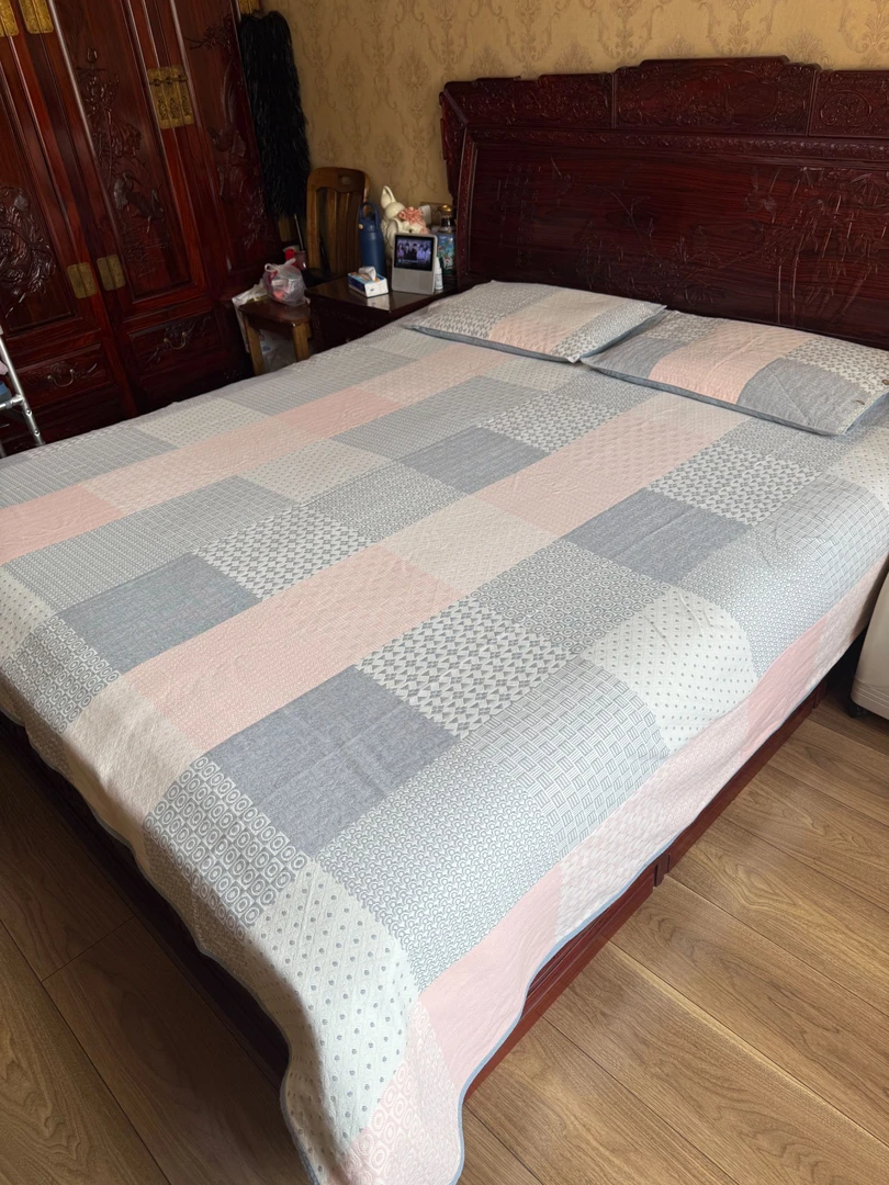 精梳棉色织双面粗布凉席三件套