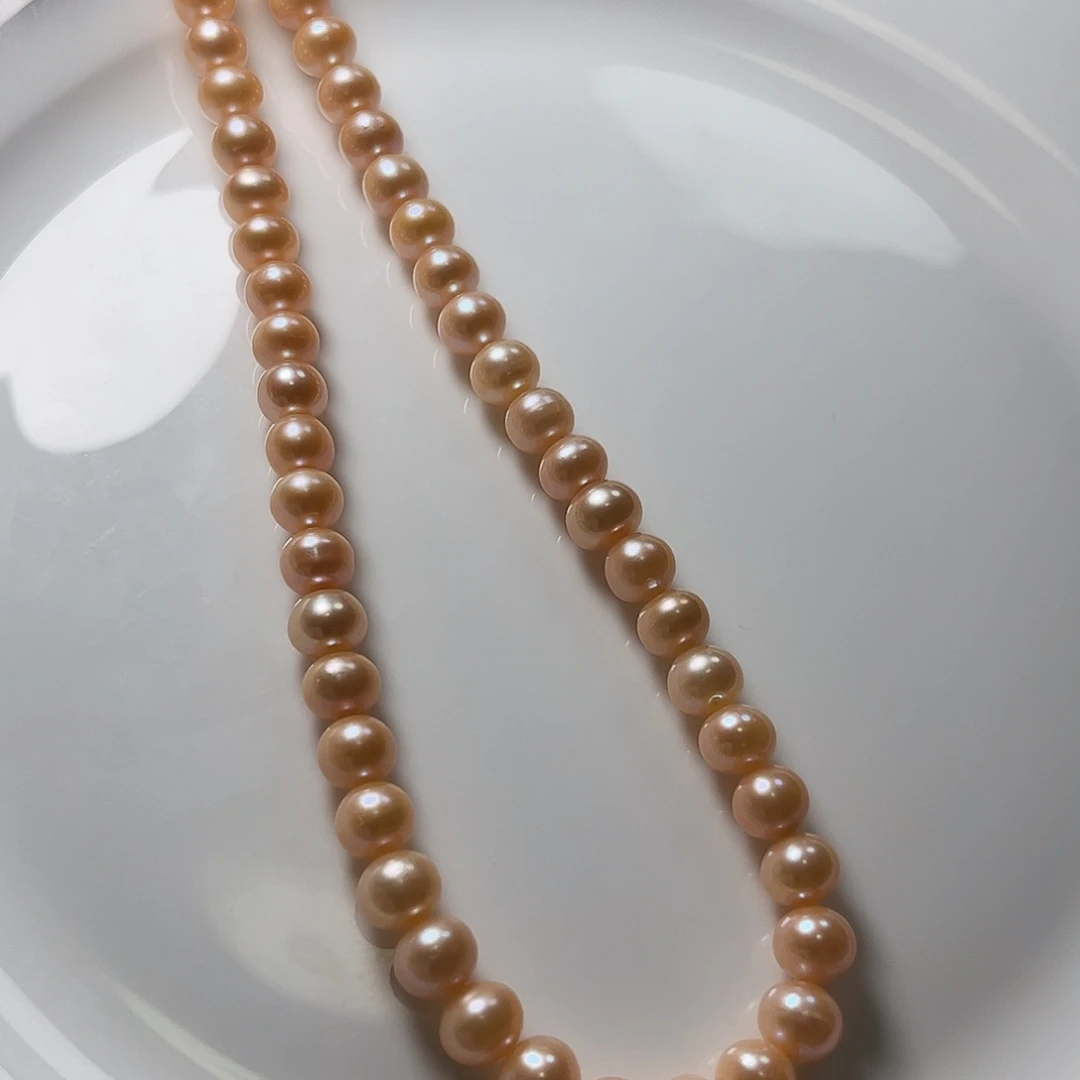 未镶嵌淡水珍珠项链8左右中国红