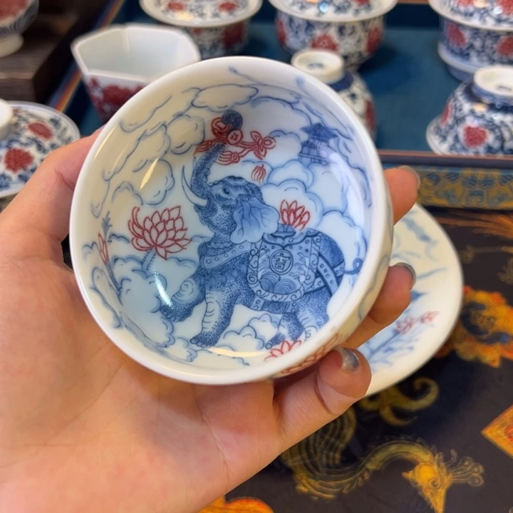 摆件景德镇陶瓷茶器百宝箱