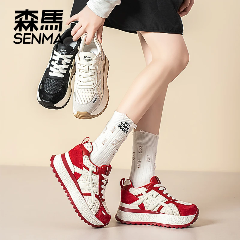 SENMA/森马2025新款秋季内增高舒适鞋休闲运动鞋时尚百搭休闲女鞋