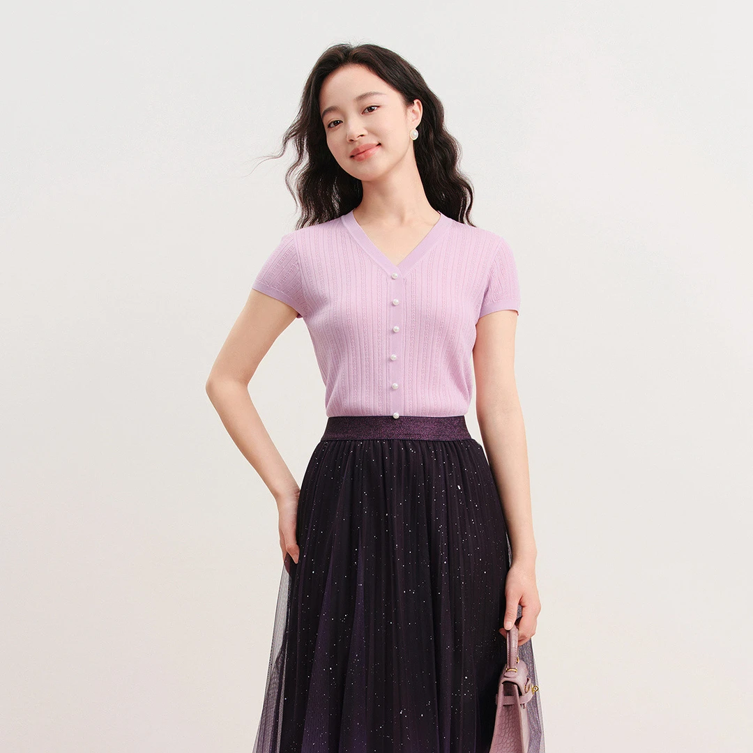 【晨粉专享价】珂莱蒂尔【莱赛尔三醋酯】25年经典简约通勤百搭针织衫