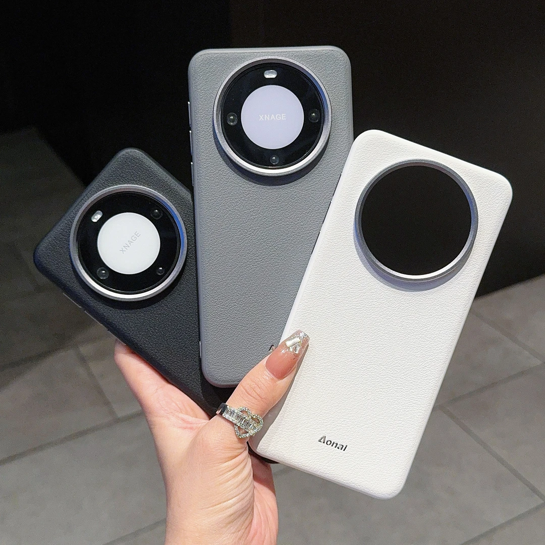 适用华为mate80pro手机壳荣耀Magic8素皮轻奢荔枝纹保护套Nova14