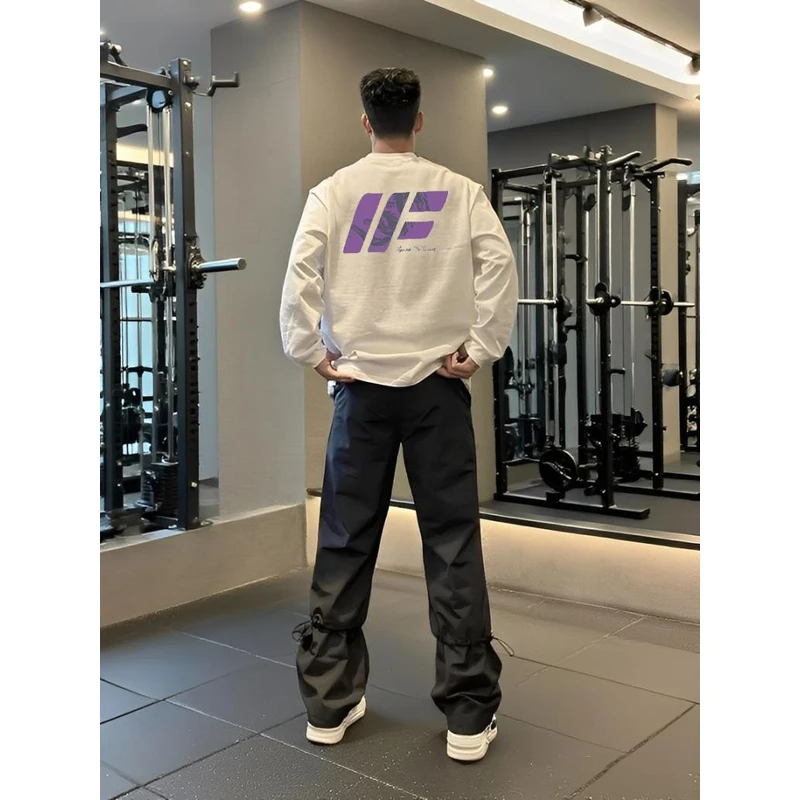 【重磅纯棉】cleanfit美式简约长袖T恤宽松秋季休闲百搭潮流情侣ins