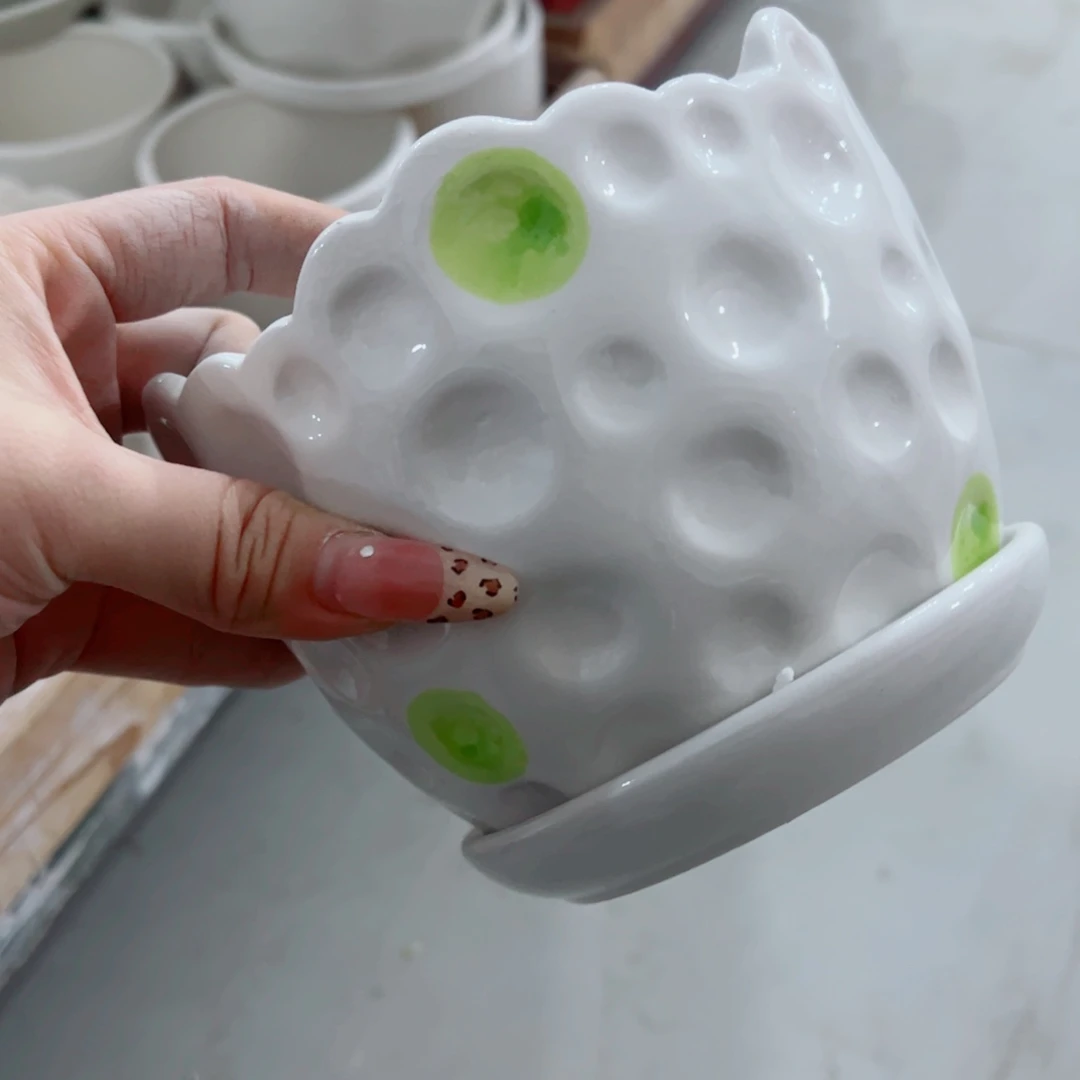 有孔，陶瓷花盆满10米包邮发货