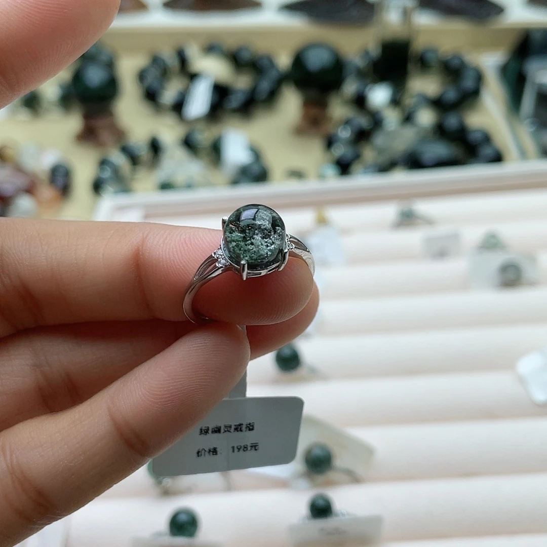 水晶戒指银S925镶嵌目*