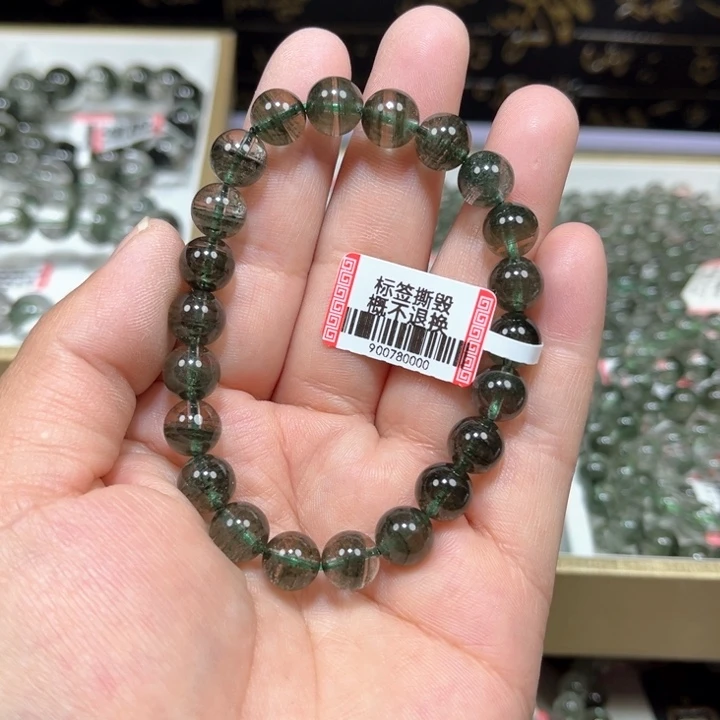 水晶绿幽灵手串未镶嵌沙****莎