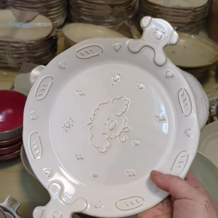 瓷片微瑕小狗双耳两个一组