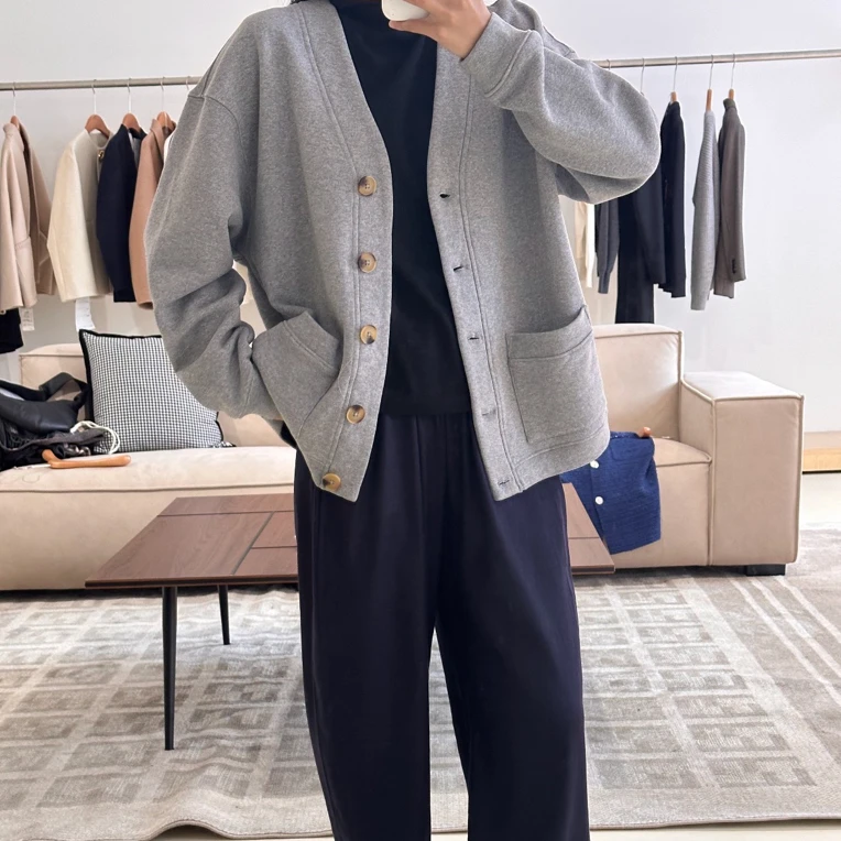 女长袖短外套韩版圆领春季休闲慵懒风常规保暖针织