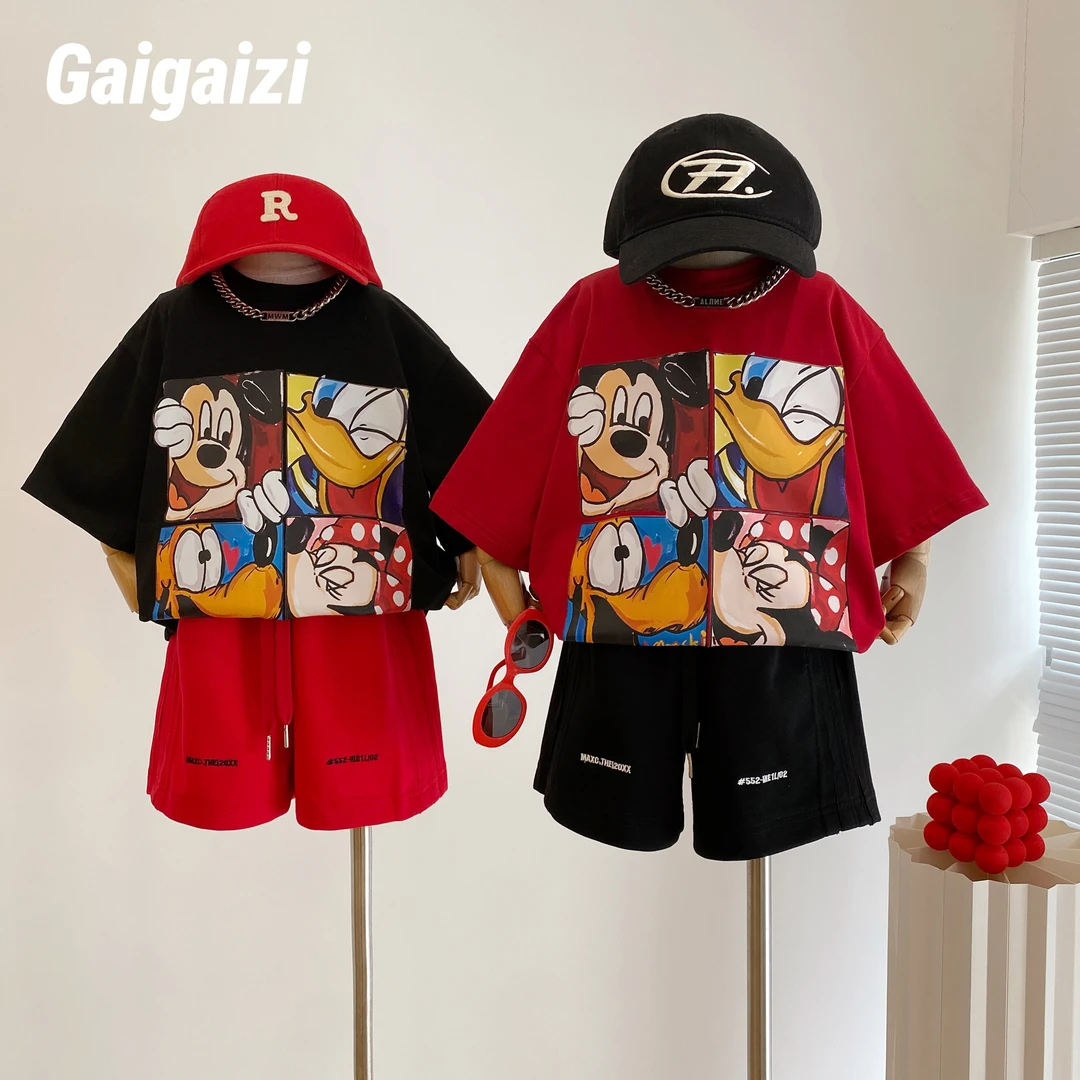 【米米吖】设计师定制款2025夏中大童数码卡通印花短袖T恤