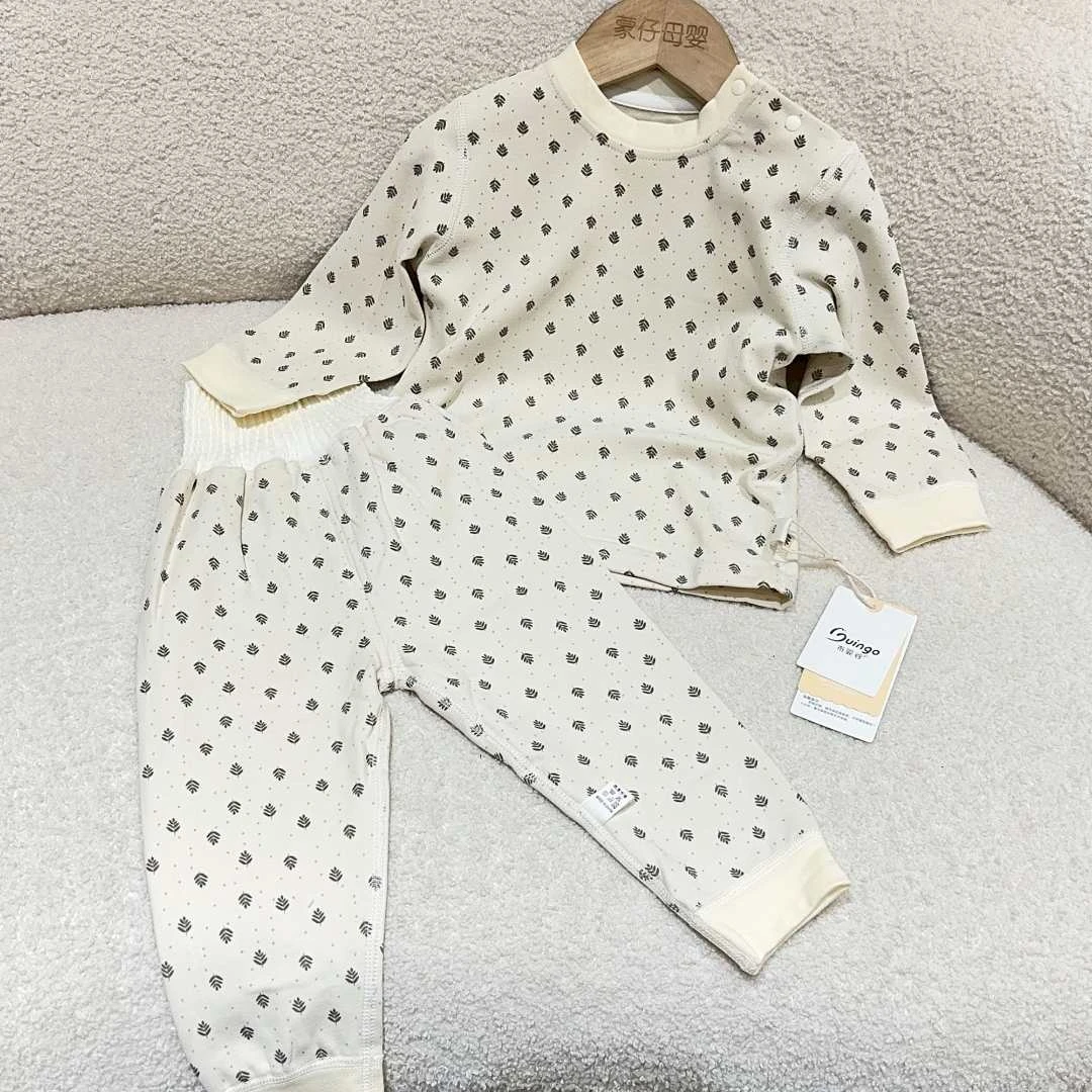 布婴谷-【树叶356-406】舒绒无骨肚围肩扣高腰家居服套装