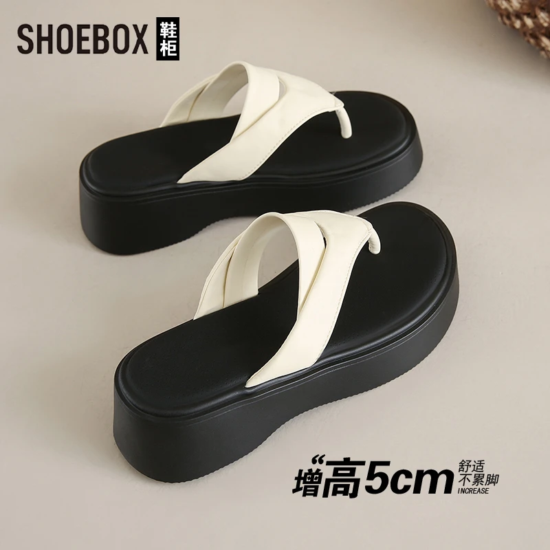 达芙妮集团旗下厚底夹板人字拖女夏季外穿2025新款度假沙滩凉拖鞋