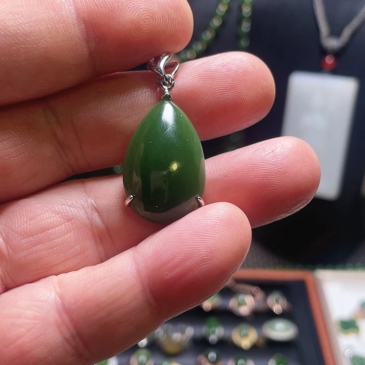 和田玉银S925镶嵌戒指