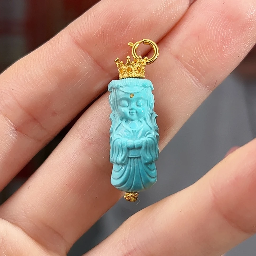 绿松石18K金镶嵌珠宝奇石