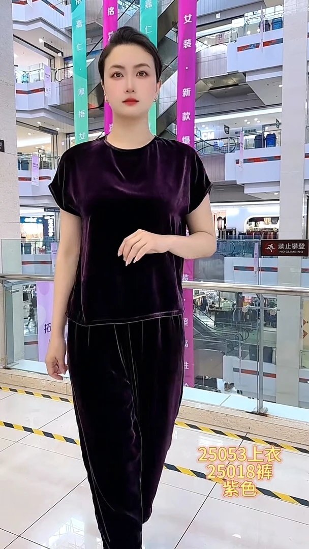 中老年大码桑蚕丝圆领短袖上衣宽松显瘦洋气夏季妈妈装