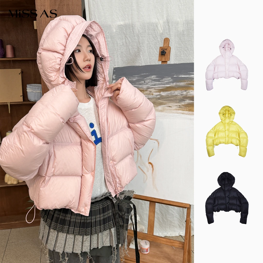 【SYUGNA】纯色简约百搭宽松保暖长袖连帽厚外套25秋冬MISSAS买手店