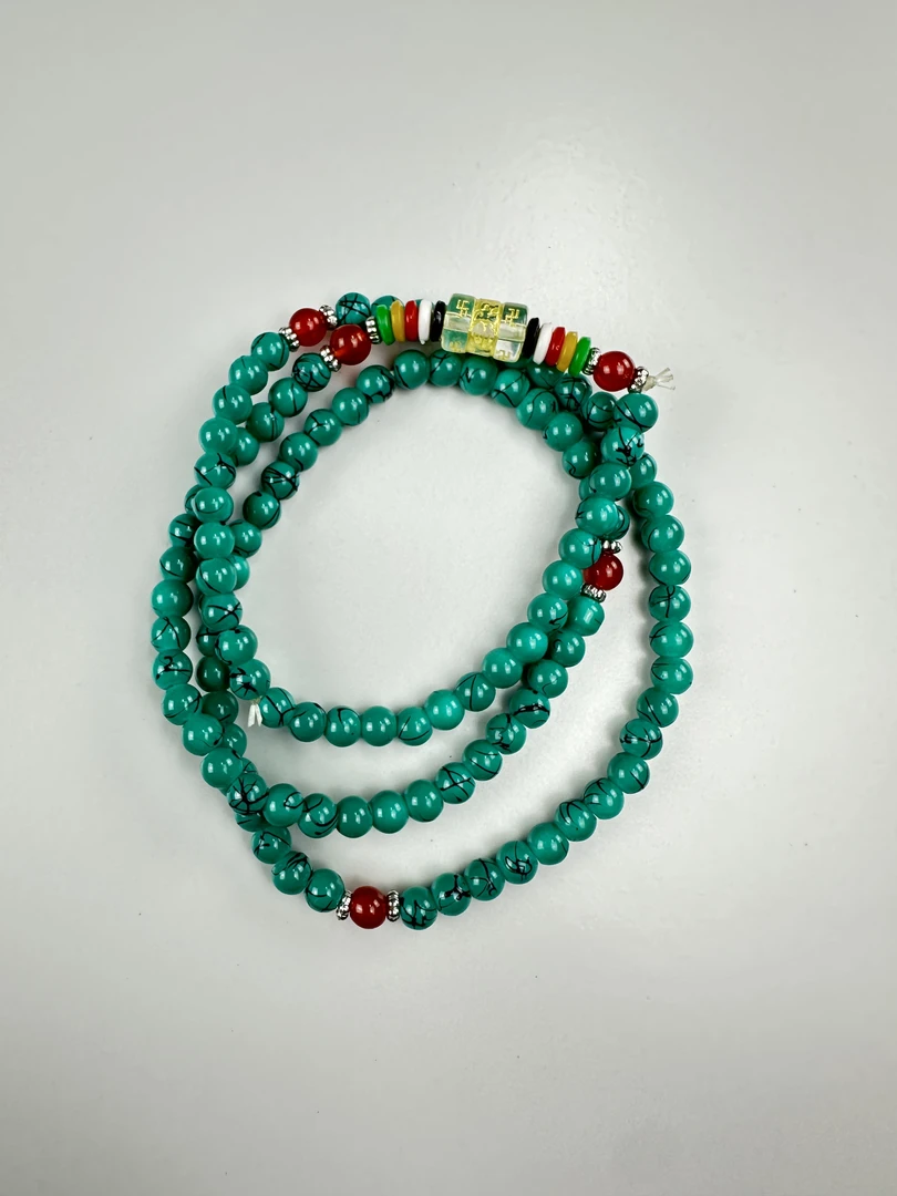 Z037 精美时尚6mm手串+顶珠+红珠（无礼盒）