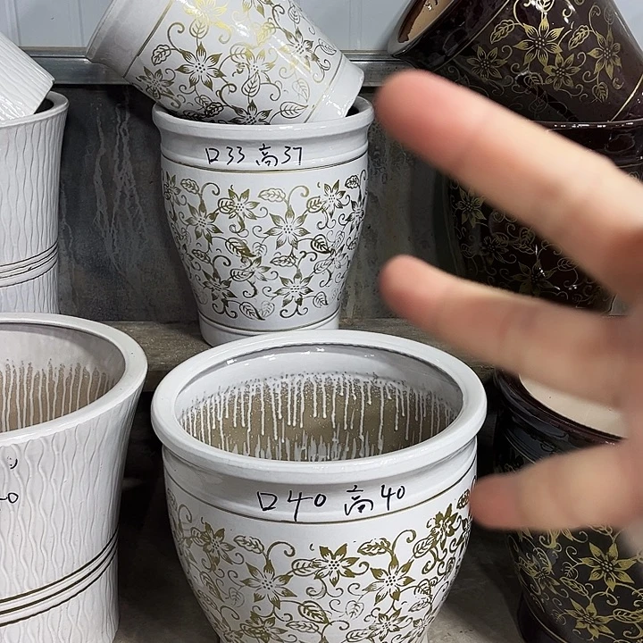 陶瓷大花盆一套三个