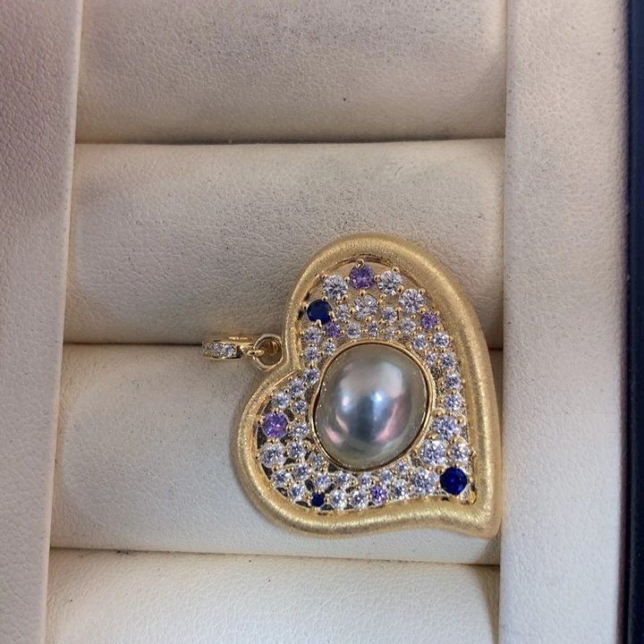 颈饰银S925镶嵌海水珍珠