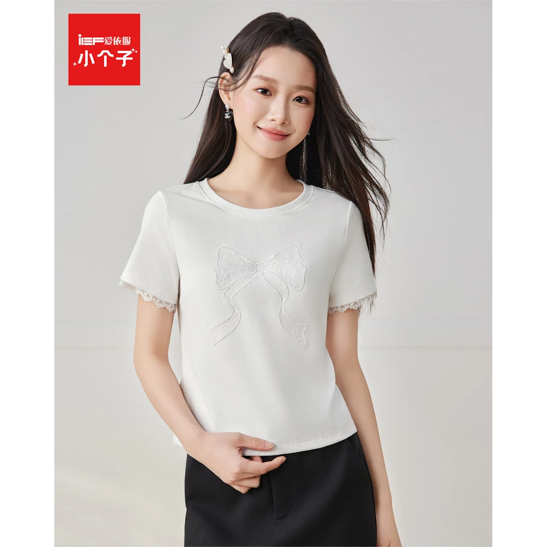 IEF/爱依服2025年时尚女士印花圆领夏季T恤