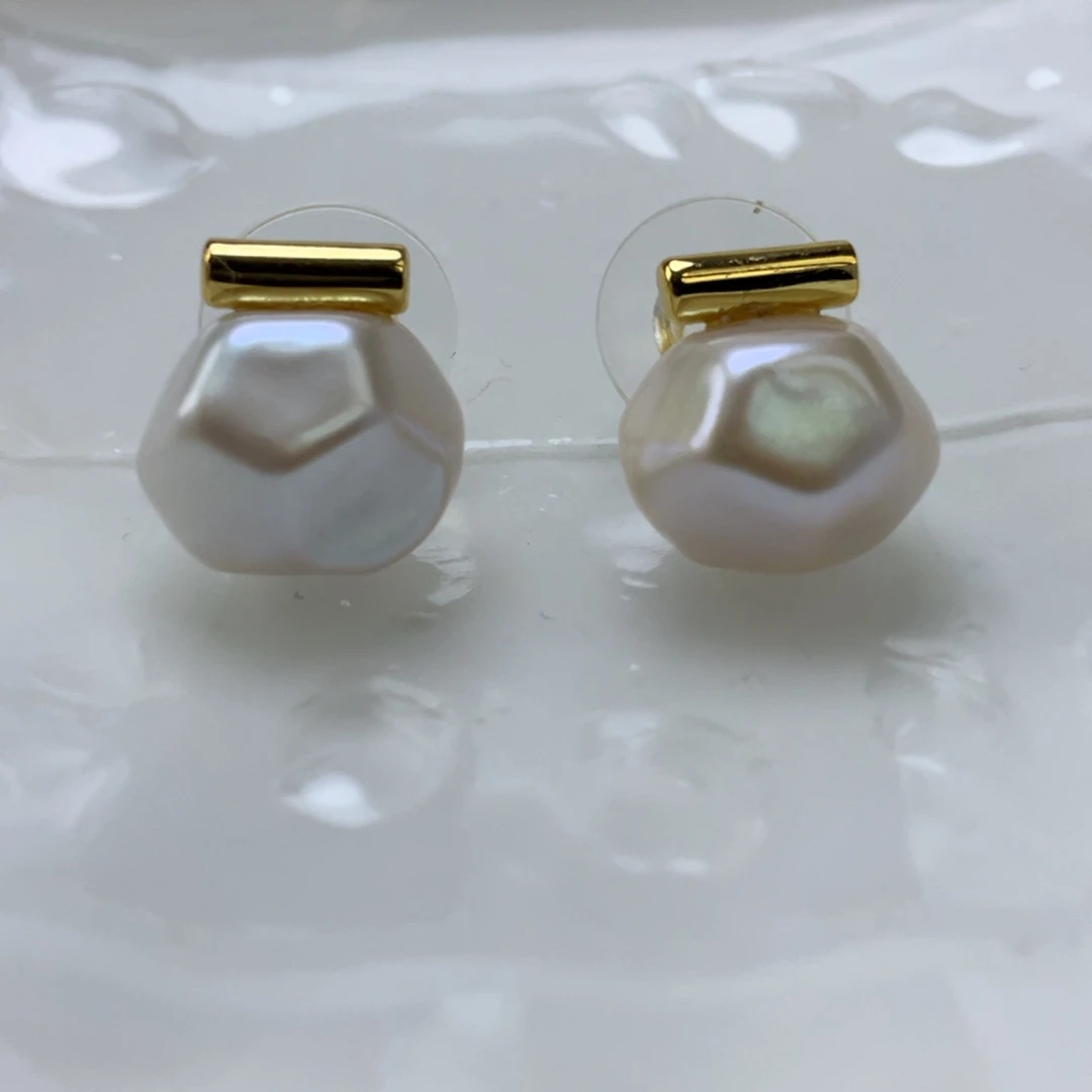 海水珍珠耳饰银S925镶嵌