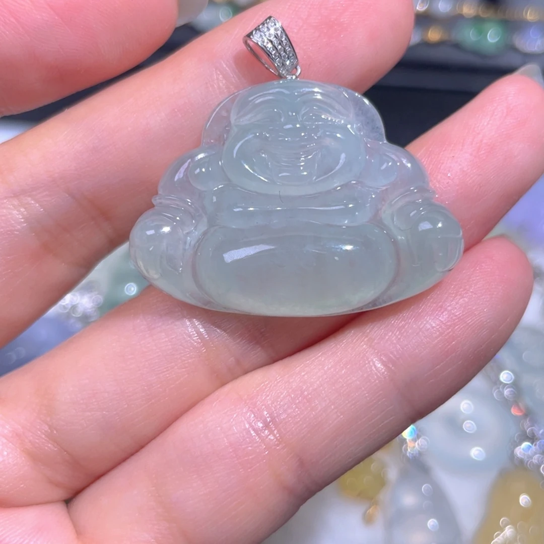 颈饰18K金镶嵌翡翠翡翠