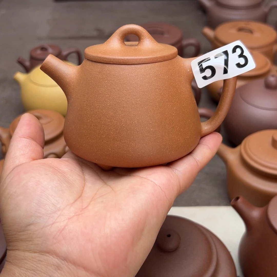 紫砂茶壶黄降坡半手工220cc左右