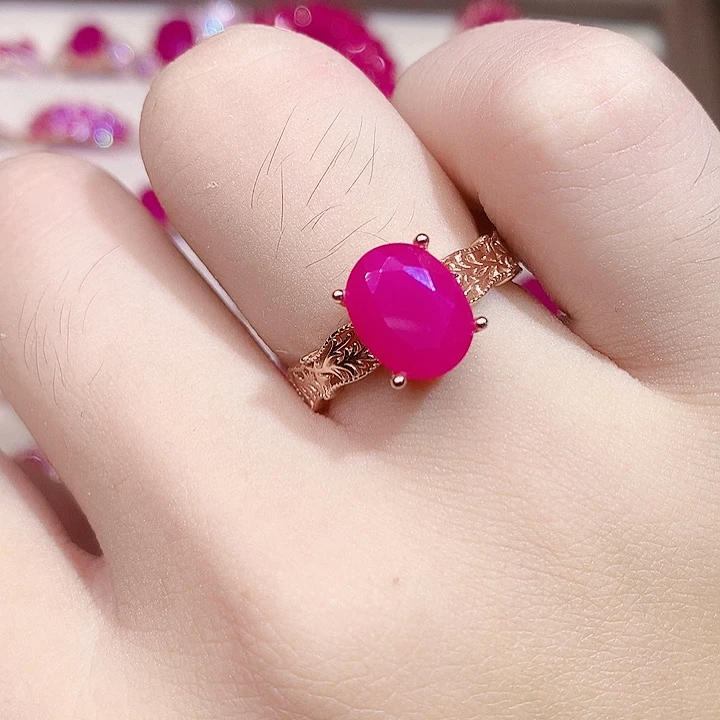 银S925镶嵌戒指红宝石