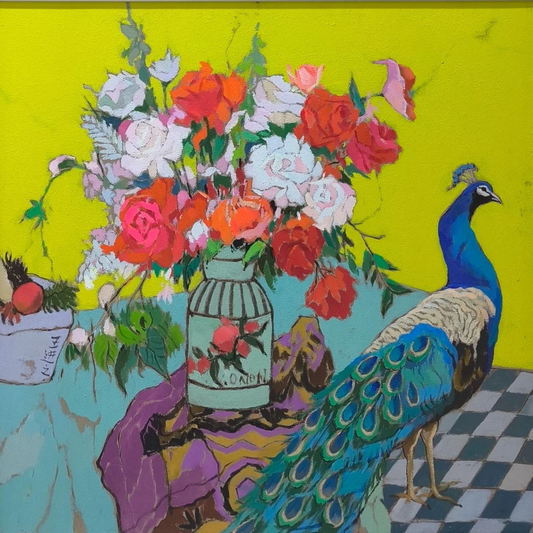 王进之/《花卉系列3》/80*80cm/手绘/布面