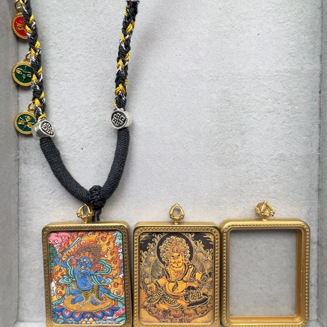 吊坠铜双面黄老爷不动绳子10号黑金