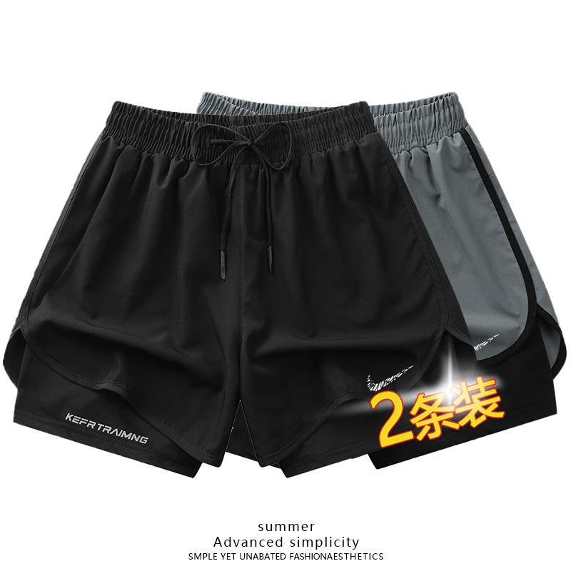 夏季情侣款冰丝速干运动短裤男士薄款透气休闲裤时尚百搭潮流短裤