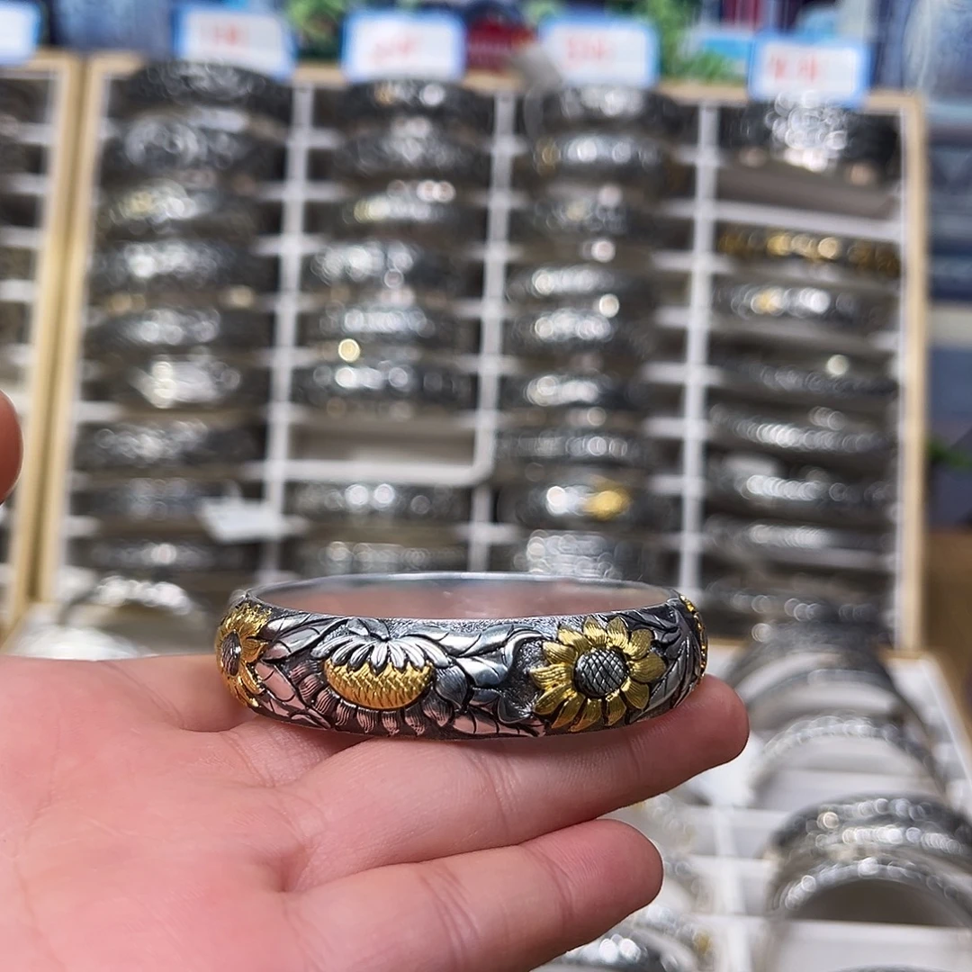 足银向日葵贴金泥鳅背