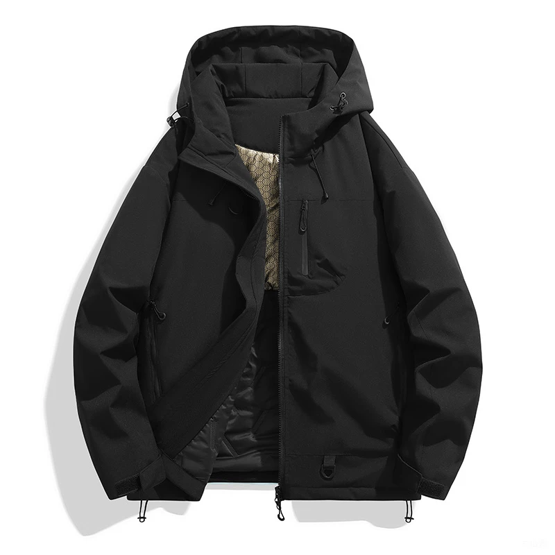 户外冲锋衣石墨烯绵羊毛棉衣男女防风防水加厚连帽棉服冬季外套