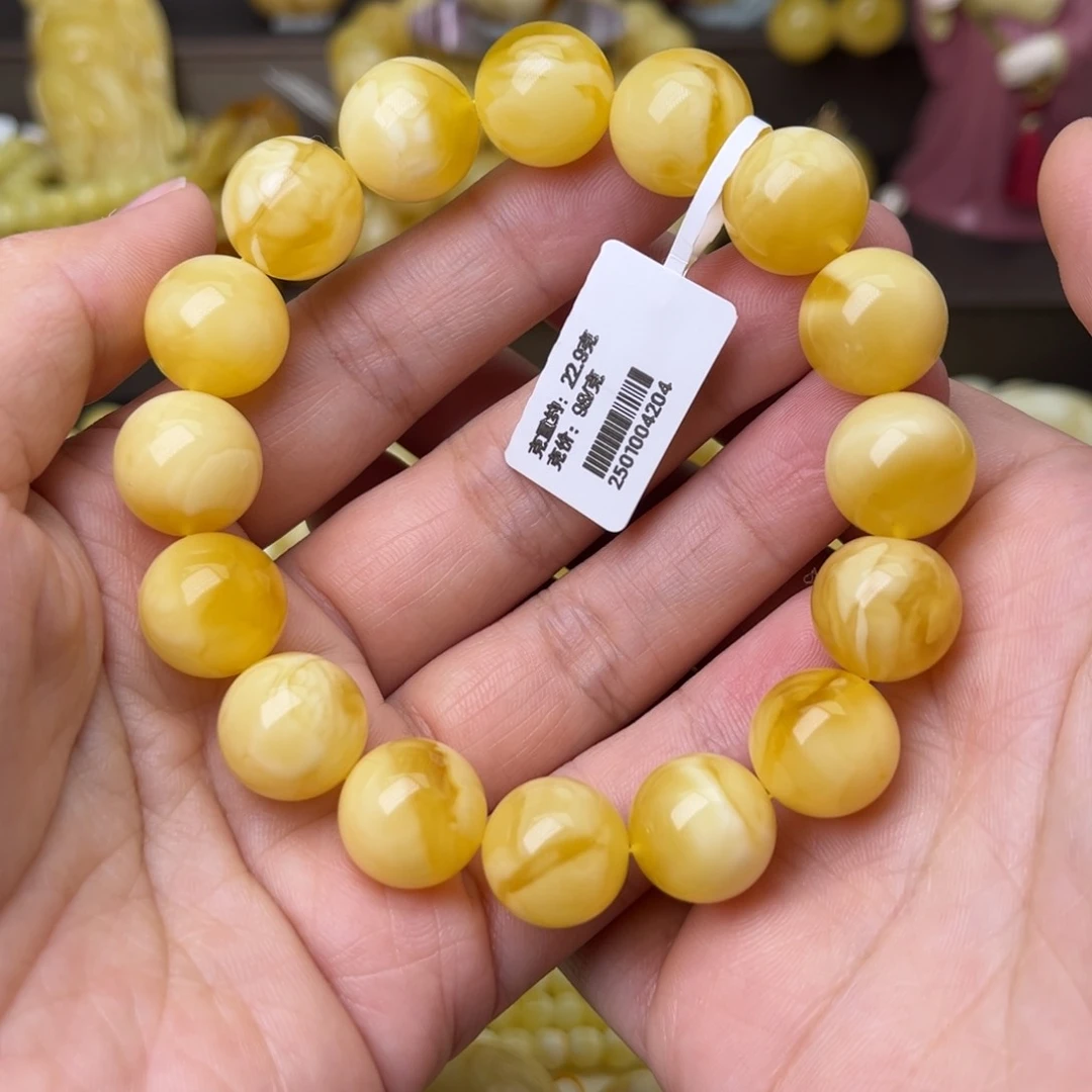 手串蜜蜡未镶嵌13+圆珠手串