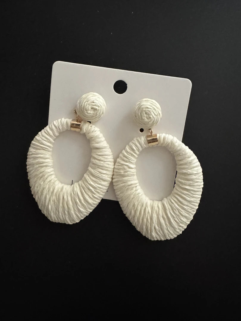 非金属木质耳饰 老吴的衣橱 | 【月桂银叶】复古手工编织耳环EH61