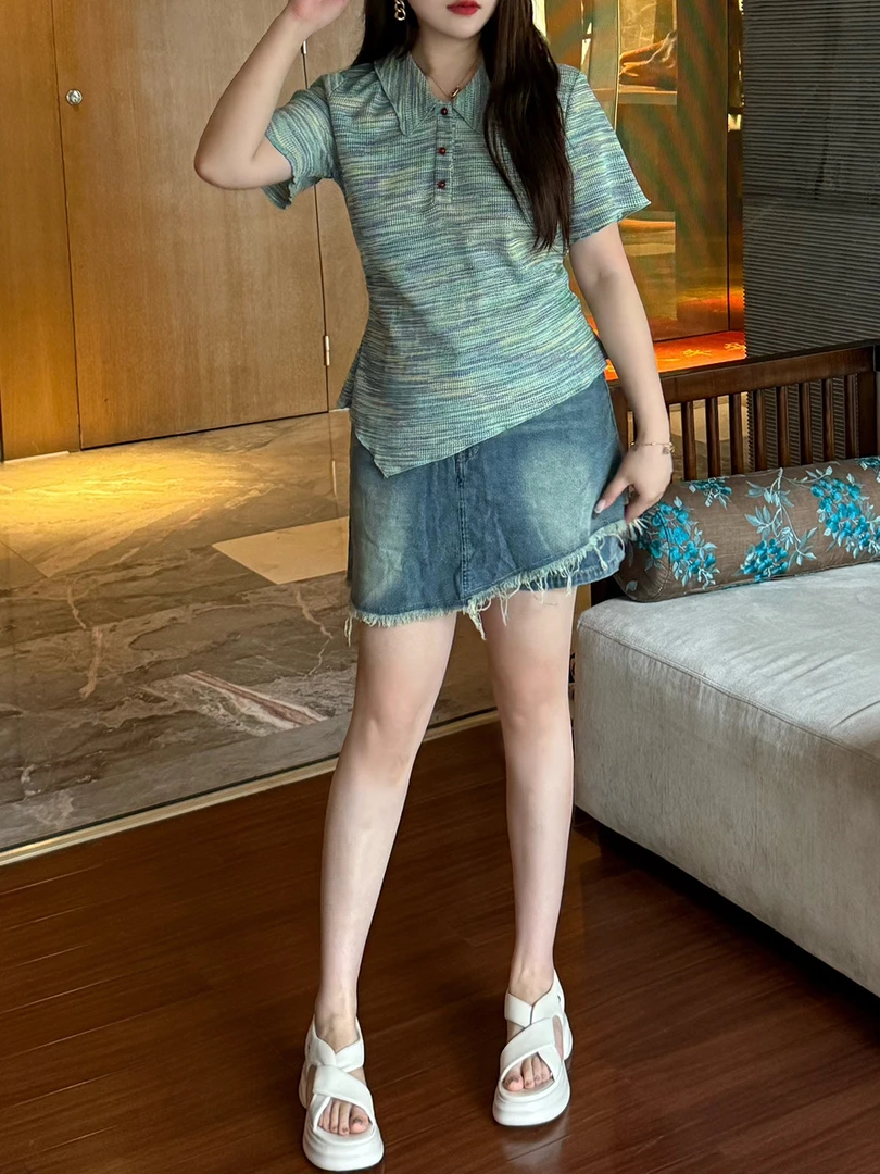 300斤特大码女装复古高腰毛边牛仔半身裙女胖mm显瘦a字短裙裤子女