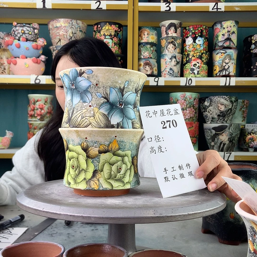 陶景德镇手工花盆