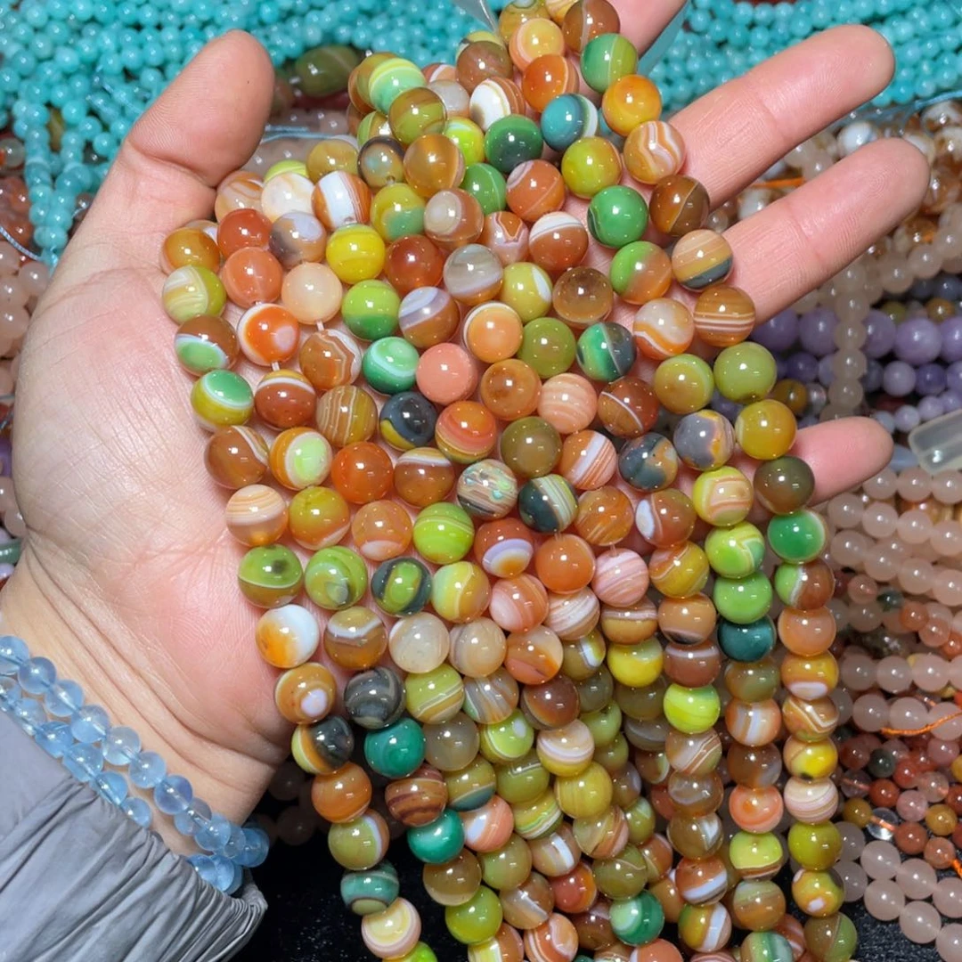 查罗石珠宝半成品合金蚕丝颜圆10