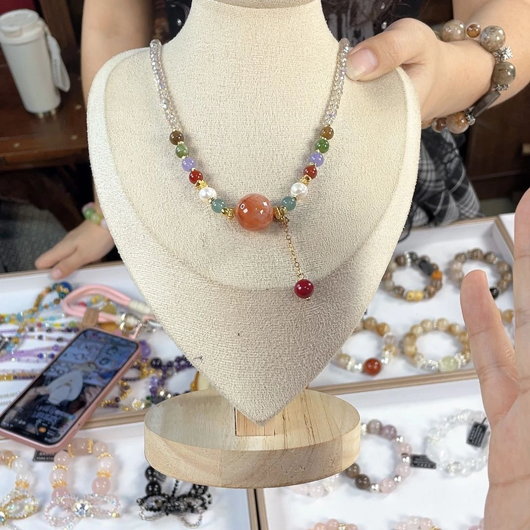 水晶手链银S925镀金镶嵌