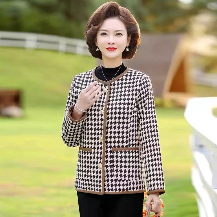 8290-新款妈妈春装短款外套小香风春秋洋气上衣服【新仓库】