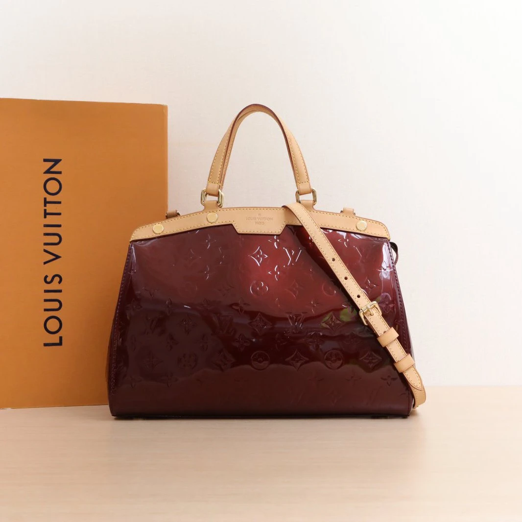 95新 LouisVuitton/路易威登 小花攀攀医生包 中号 33 红色 漆皮