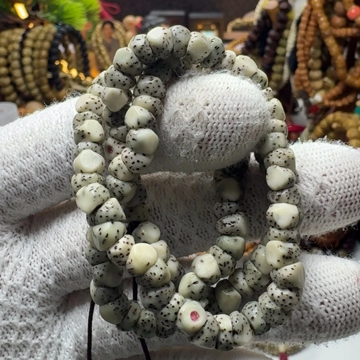 星月菩提手串7号车尺寸7石玉玛尼墩108